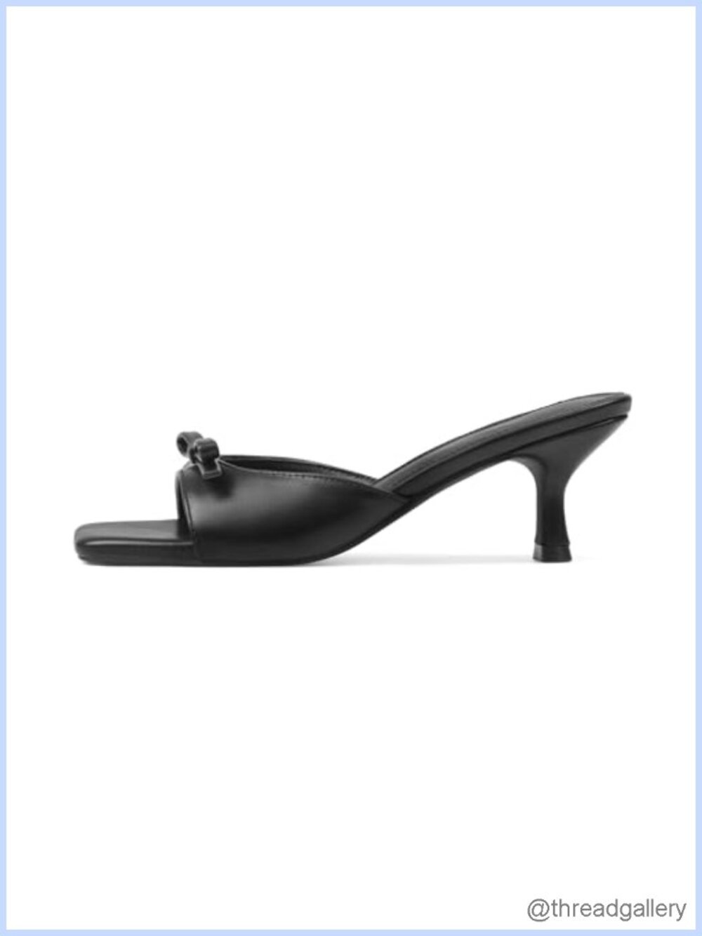 Kitten Heel Mules Open Toe Square Toe Bow Slip On Dress Sandals